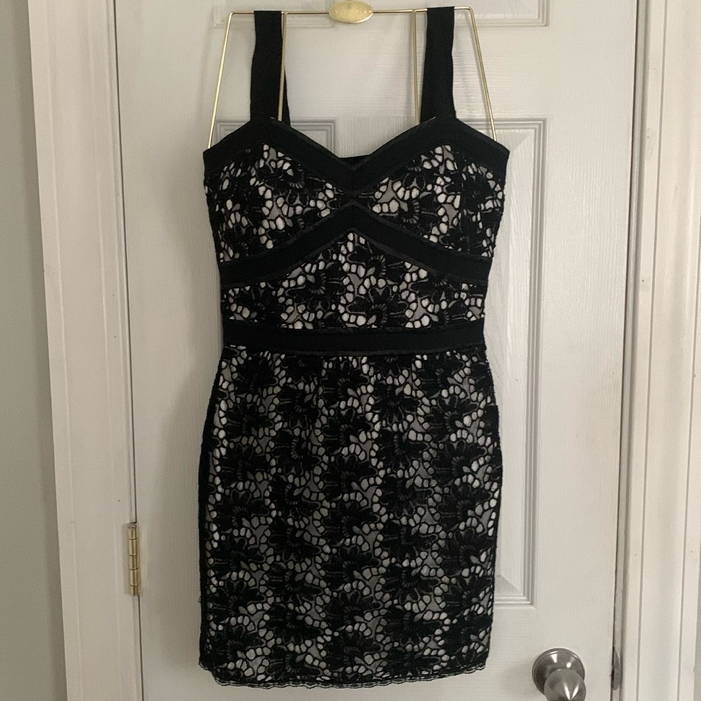 Rampage Black & Cream Dress Size S